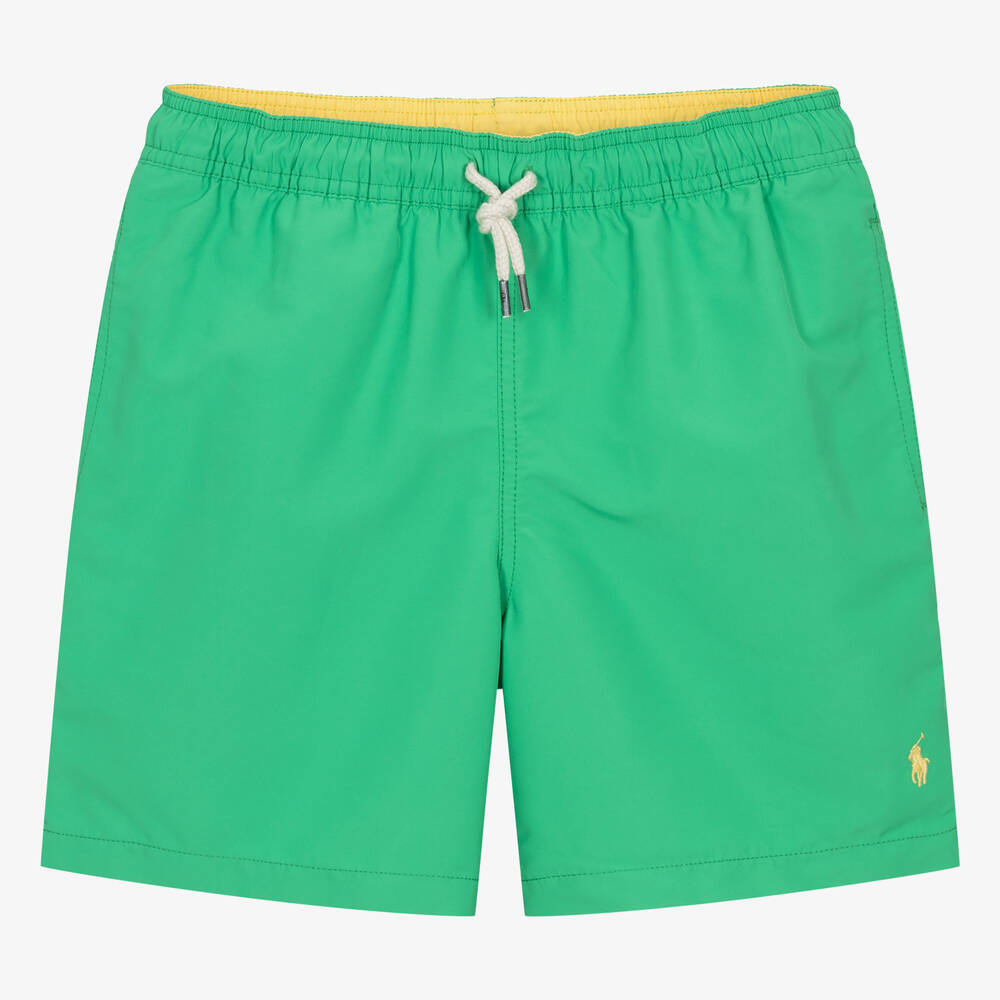 Ralph Lauren - Teen Boys Green Pony Swim Shorts | Childrensalon