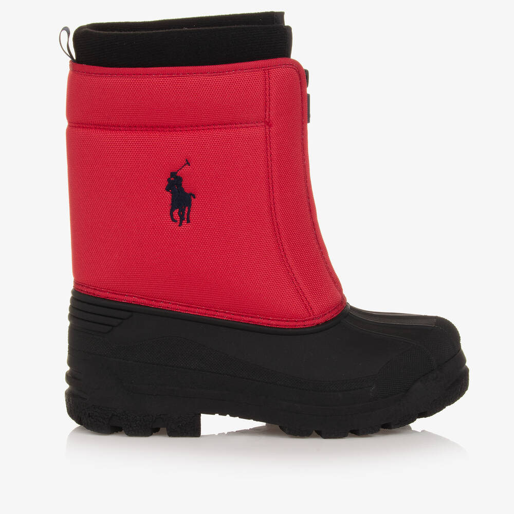 Polo Ralph Lauren Teen Boys Red & Black Snow Boots