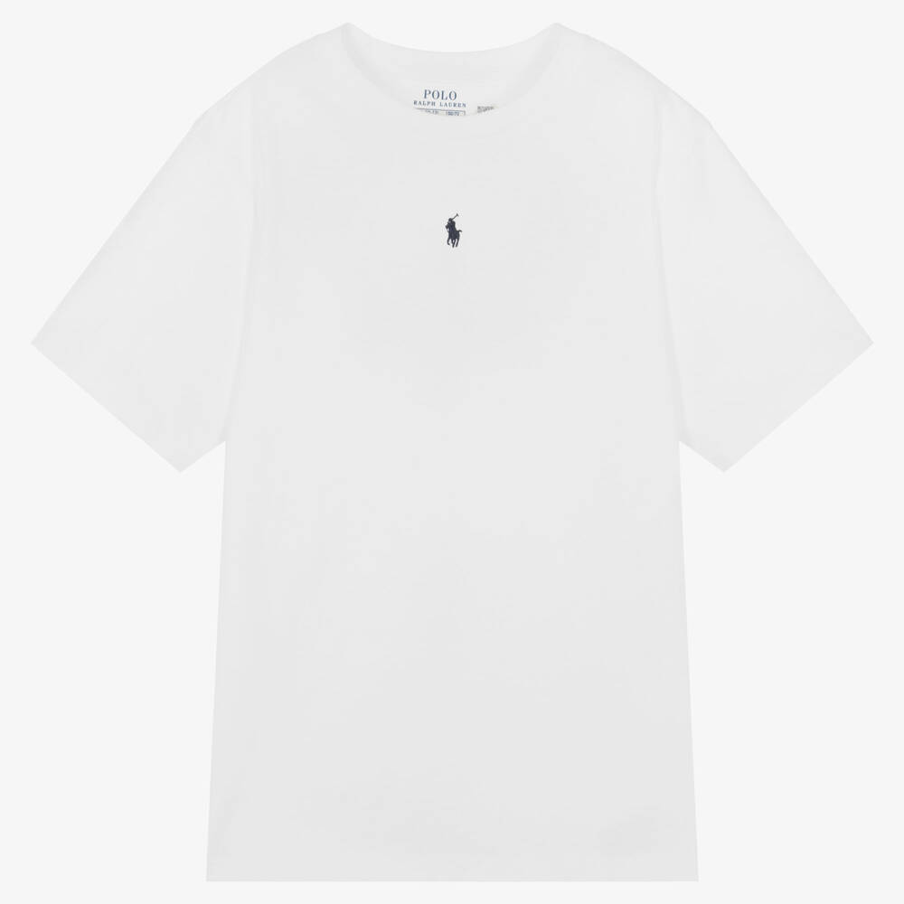 Polo Ralph Lauren - T-shirt blanc coton Pony ado garçon | Childrensalon