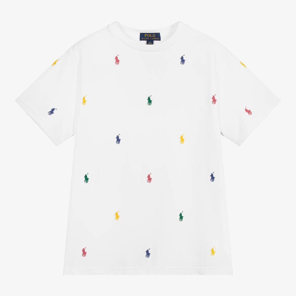 Polo Ralph Lauren - T-shirt blanc Ado garçon | Childrensalon