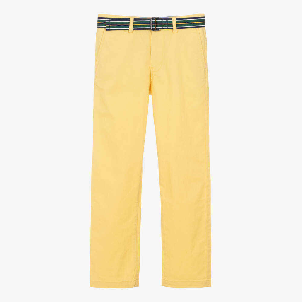 Ralph Lauren - Teen Boys Yellow Cotton Chino Trousers | Childrensalon