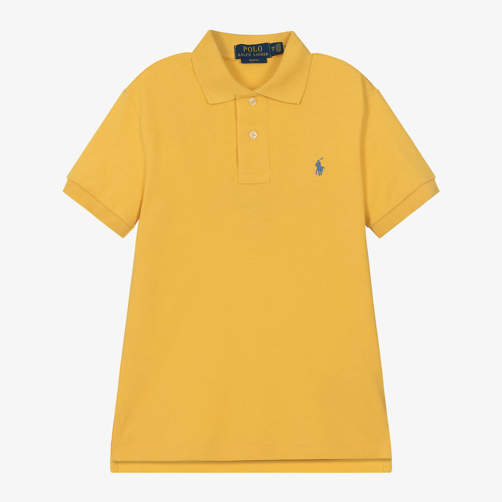 Ralph Lauren - Teen Boys Yellow Cotton Polo Shirt | Childrensalon