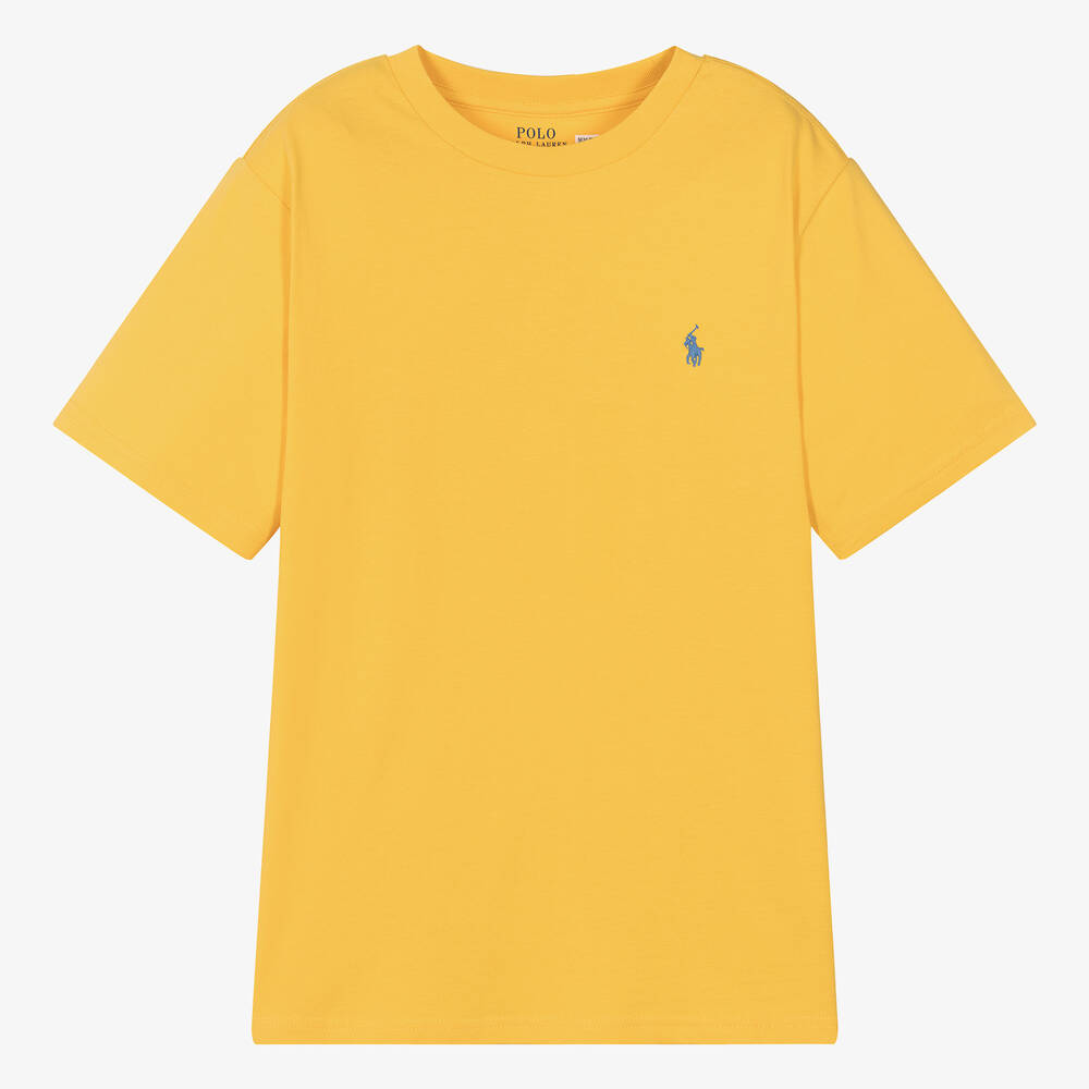 Ralph Lauren - Teen Boys Yellow Cotton Pony Logo T-Shirt | Childrensalon