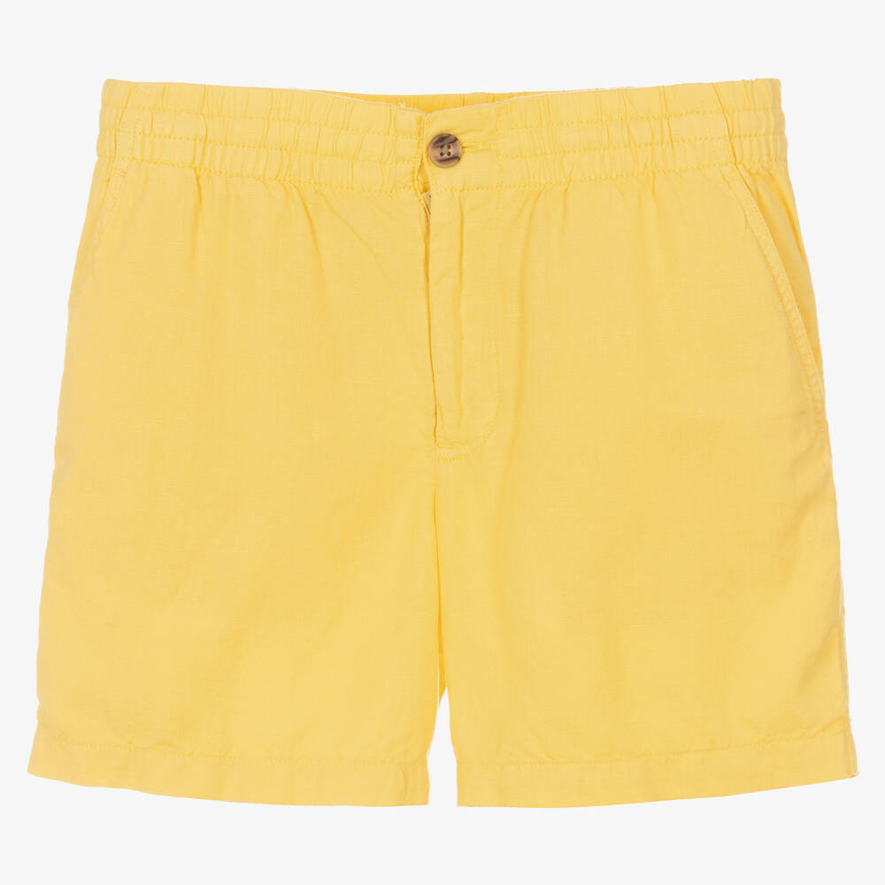 Ralph Lauren - Teen Boys Yellow Linen & Cotton Shorts | Childrensalon