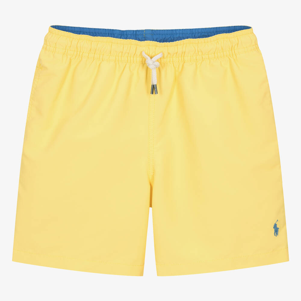 Ralph Lauren - Teen Boys Yellow Pony Swim Shorts | Childrensalon