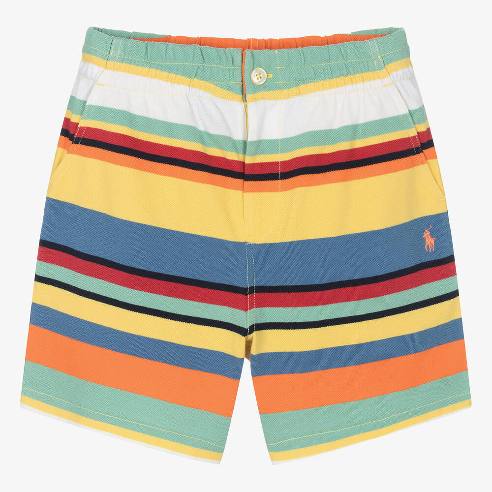 Ralph Lauren - Teen Boys Yellow Striped Cotton Shorts | Childrensalon