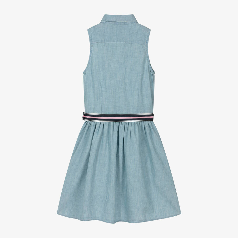 Ralph Lauren - Teen Girls Blue Cotton Chambray Dress | Childrensalon