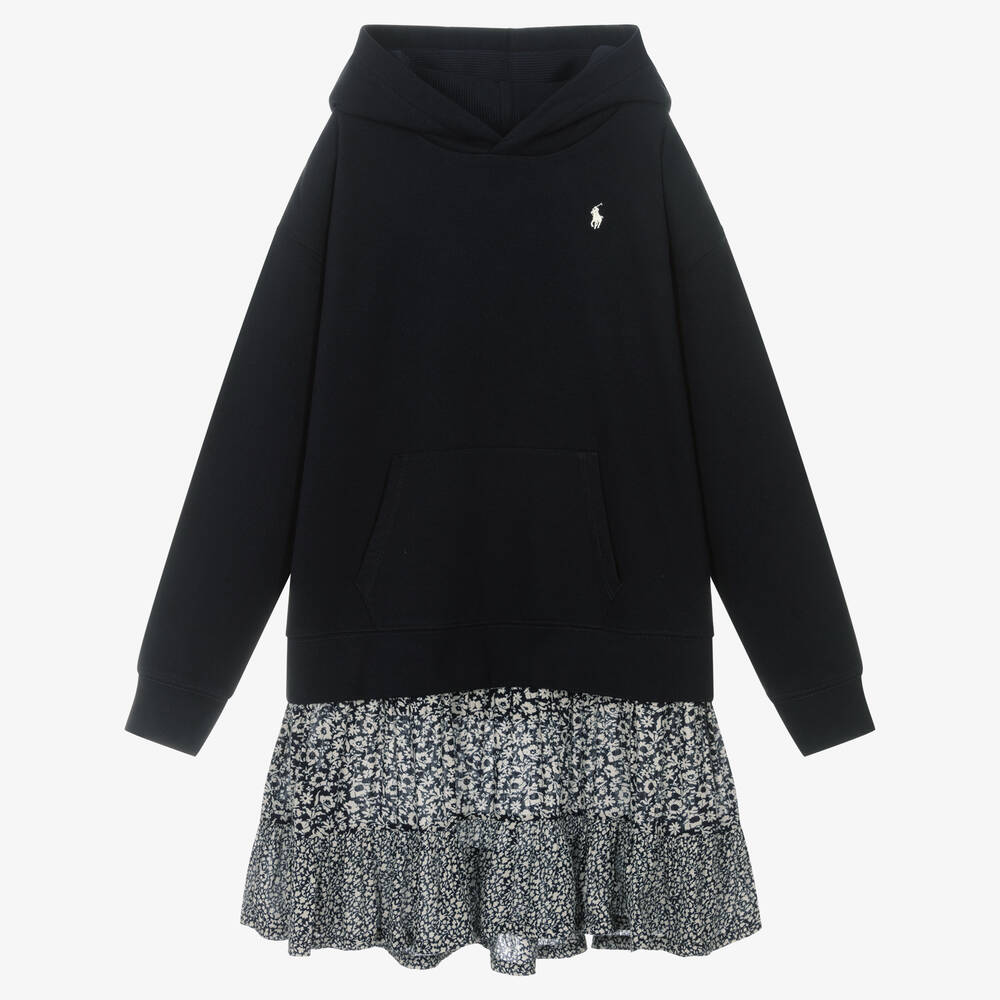 Polo Ralph Lauren - Teen Girls Blue Hoodie Sweatshirt Dress | Childrensalon