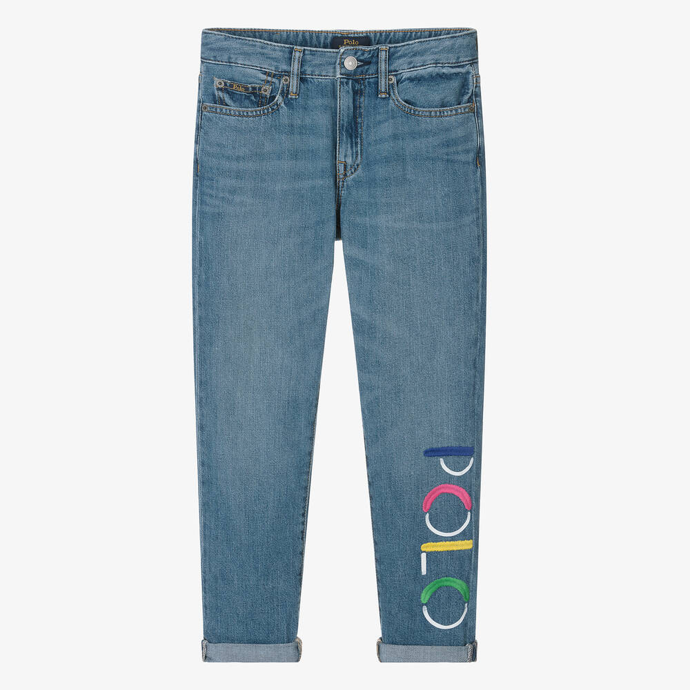 Ralph Lauren - Синие узкие джинсы в стиле Boyfriend для девочек-подростков | Childrensalon
