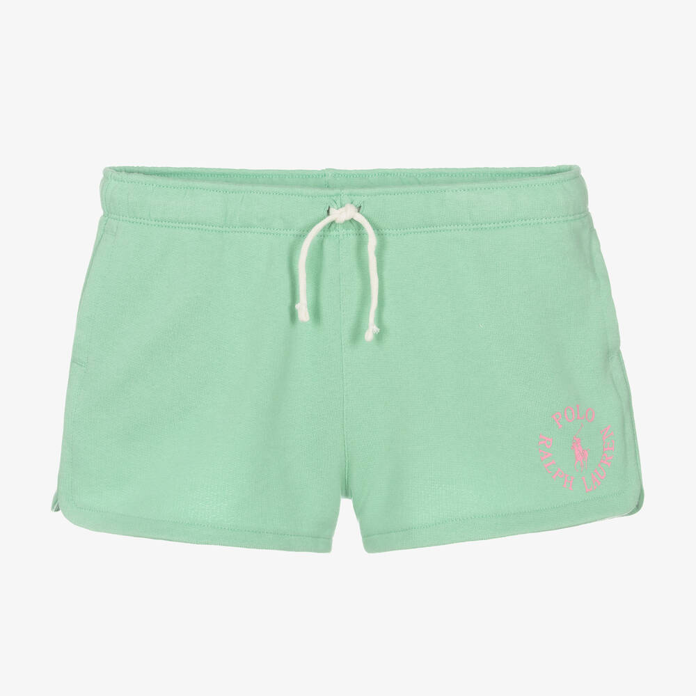 Ralph Lauren Teen Girls Green Cotton Logo Shorts