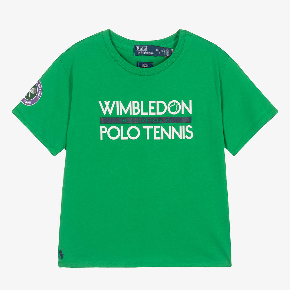 Polo Ralph Lauren Teen Girls Green Cotton Wimbledon T-shirt