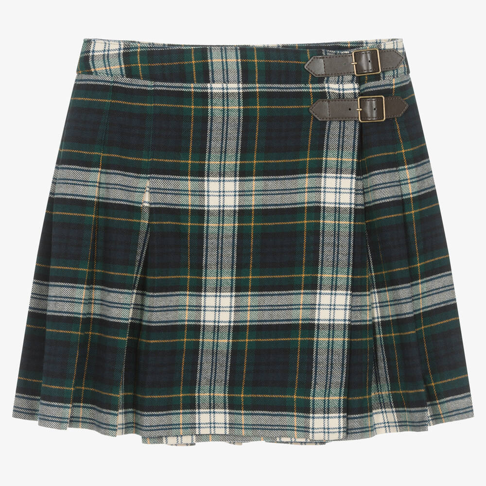 Ralph Lauren Teen Girls Green Tartan Check Skirt