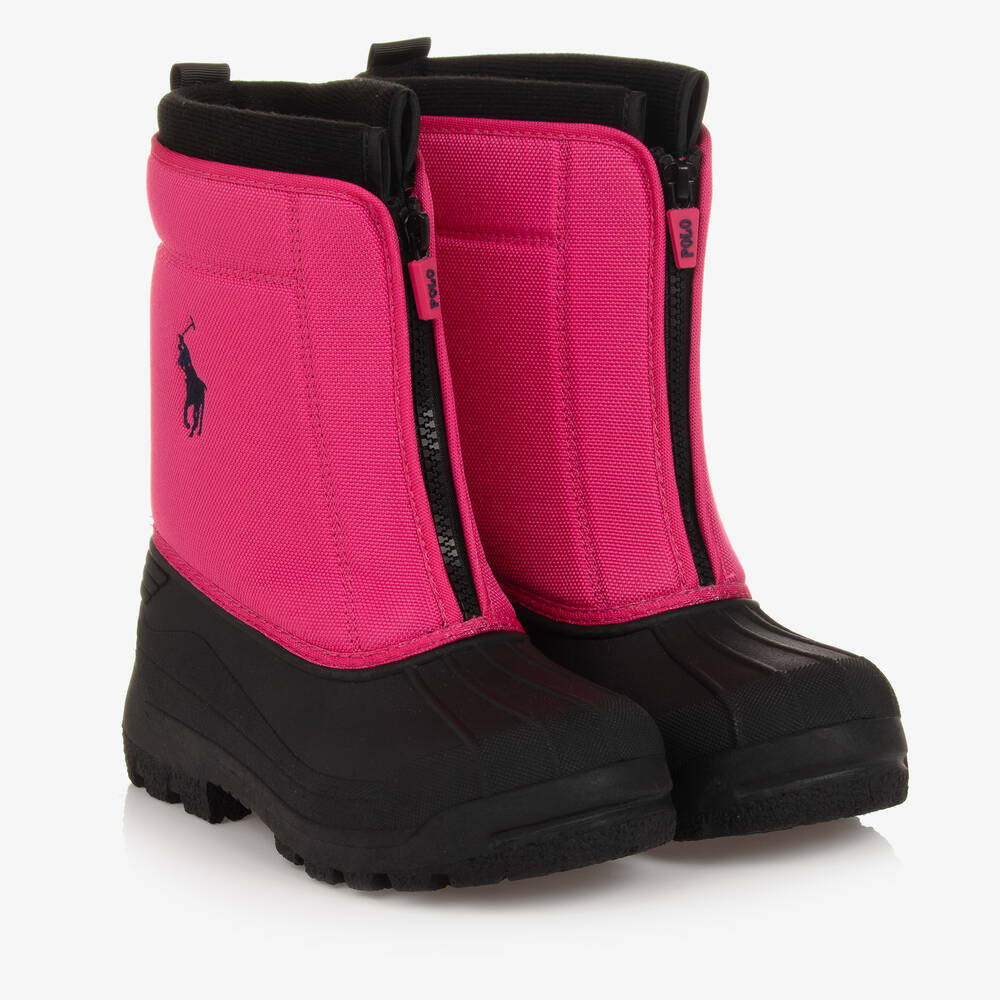 Ralph Lauren - Teen Girls Pink & Black Snow Boots | Childrensalon
