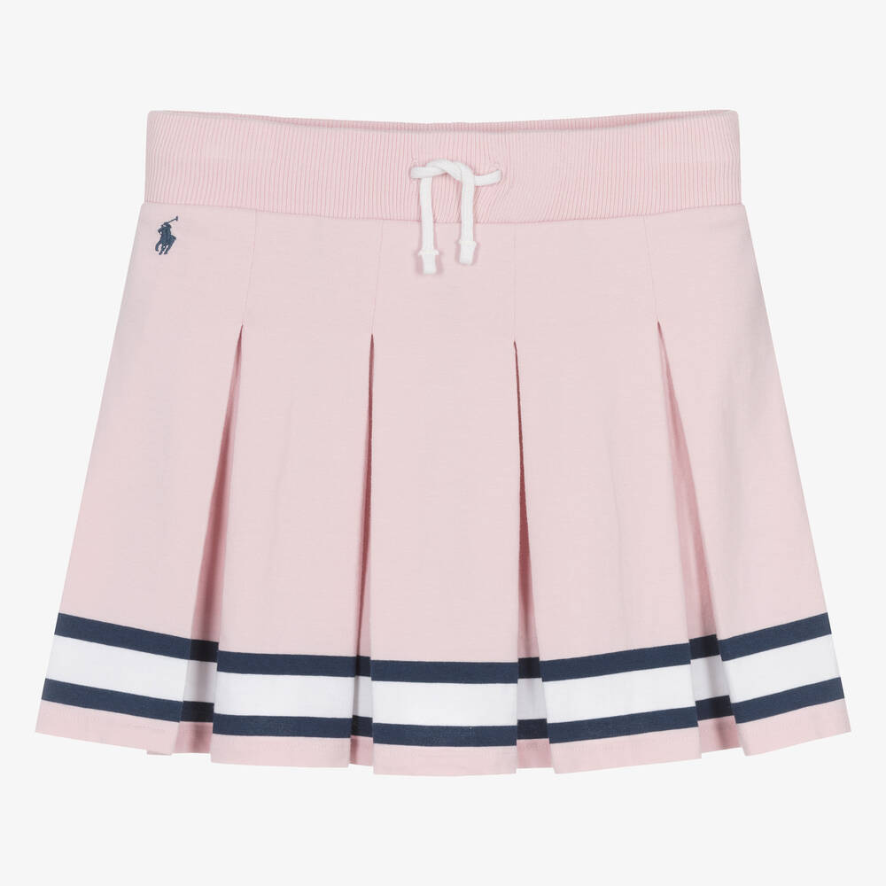 Ralph Lauren - Teen Girls Pink Cotton Pleated Skort | Childrensalon