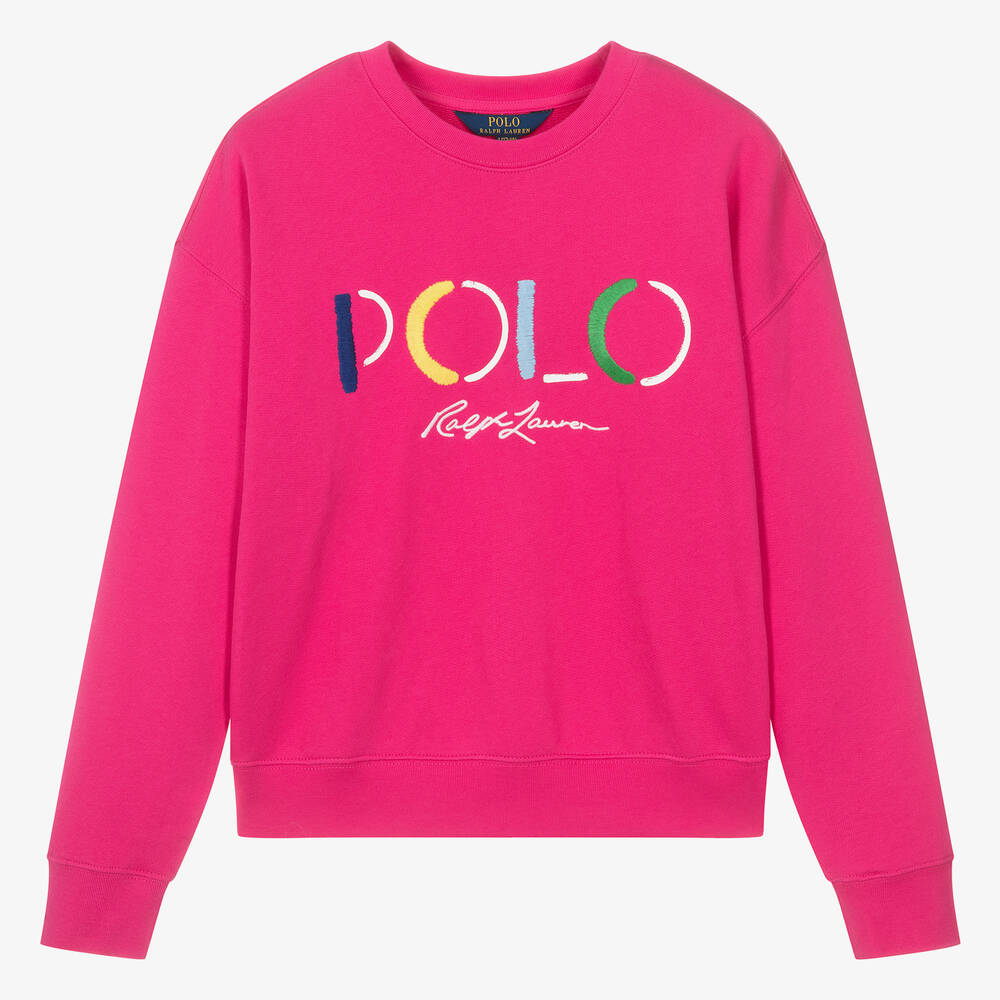 Ralph Lauren - Teen Girls Pink Cotton Sweatshirt | Childrensalon