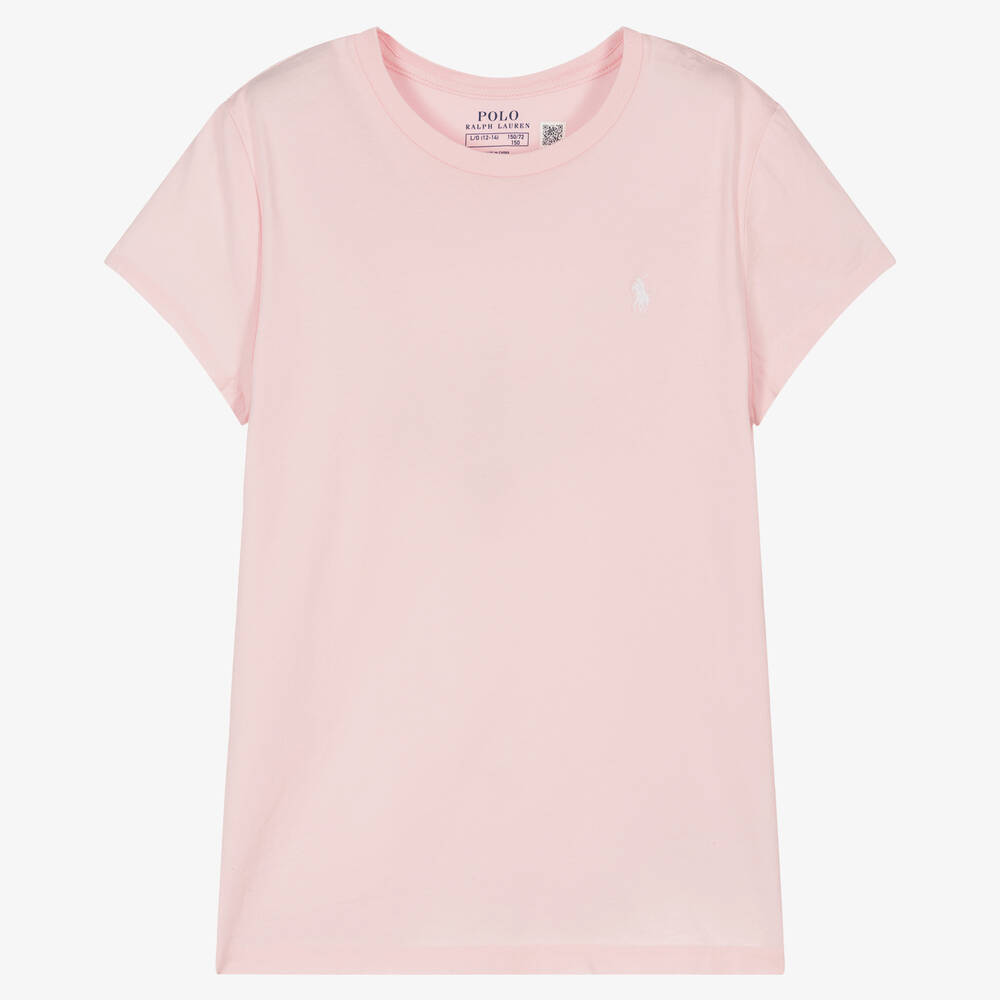 Ralph Lauren - Розовая хлопковая футболка для девочек-подростков | Childrensalon