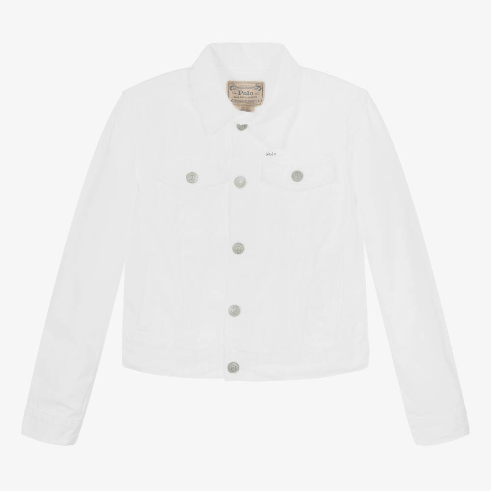 Ralph Lauren - Teen Girls White Denim Jacket | Childrensalon