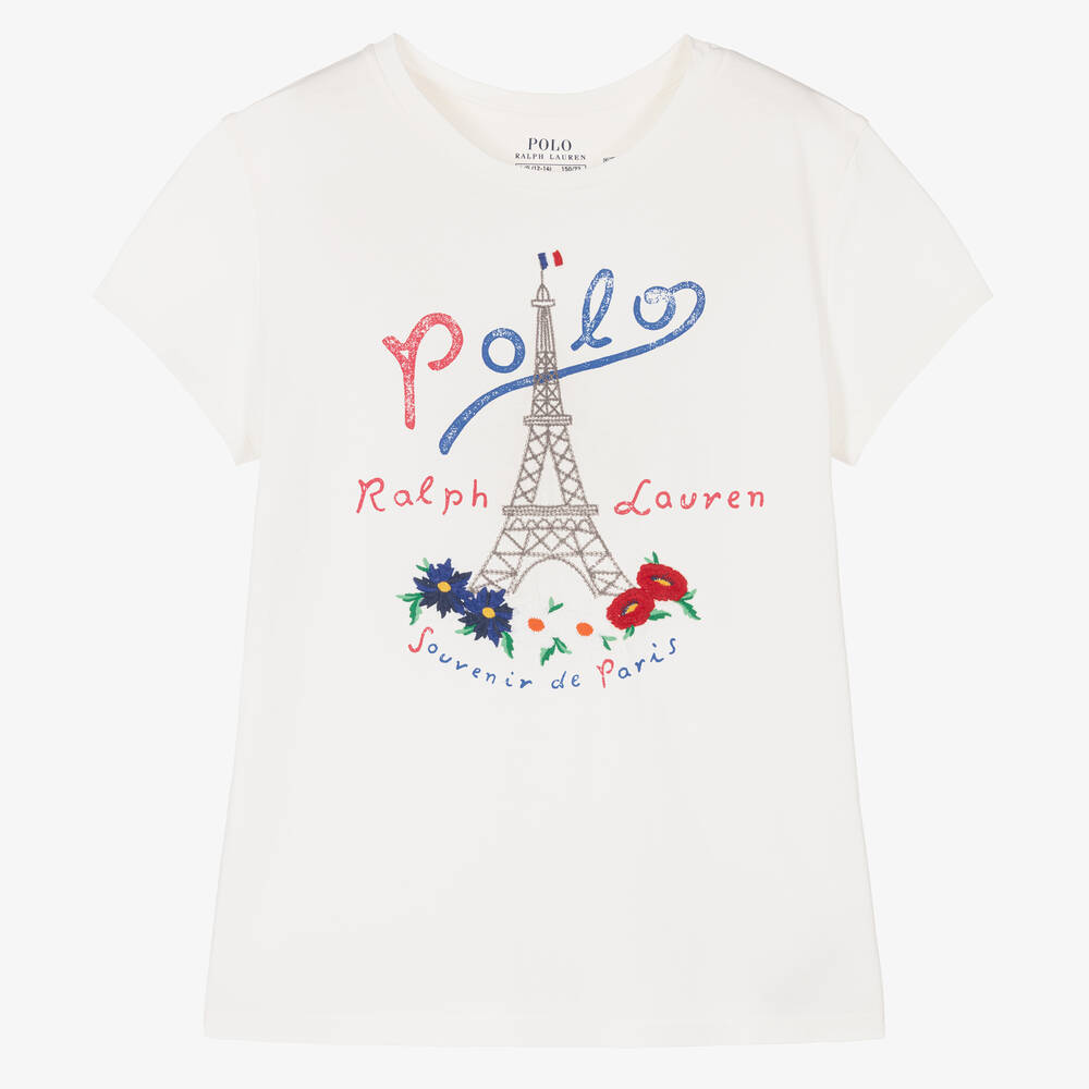 Ralph Lauren Teen Girls White Eiffel Tower T-shirt