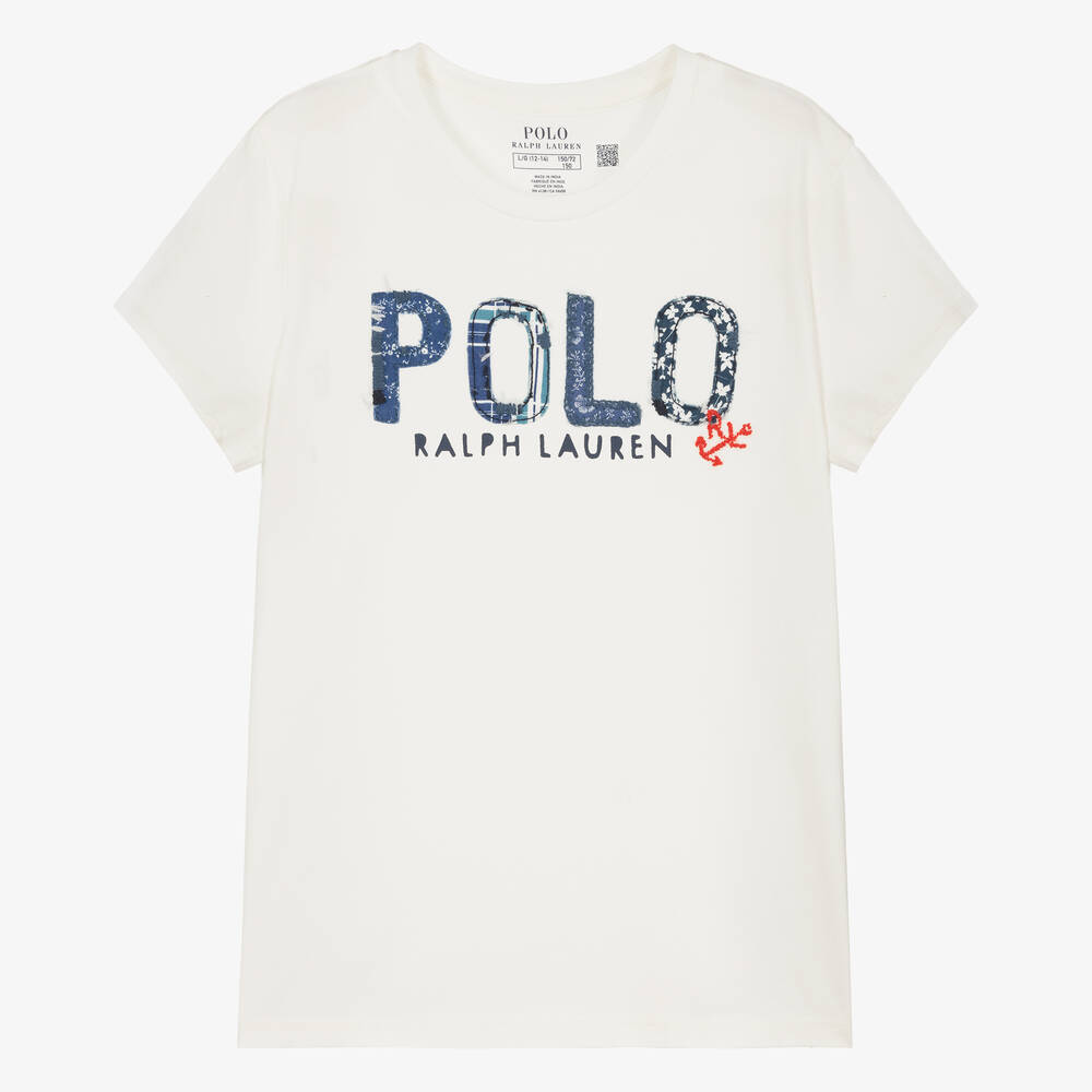 Polo Ralph Lauren - T-shirt blanc ado fille | Childrensalon