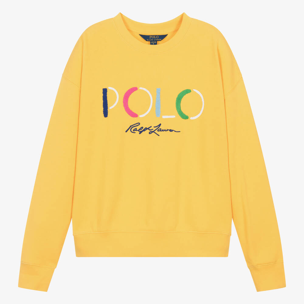 Ralph Lauren - Teen Girls Yellow Cotton Sweatshirt | Childrensalon