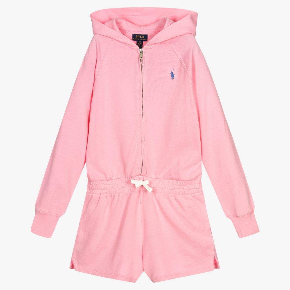 Polo Ralph Lauren Girls Teen Pink Jersey Playsuit