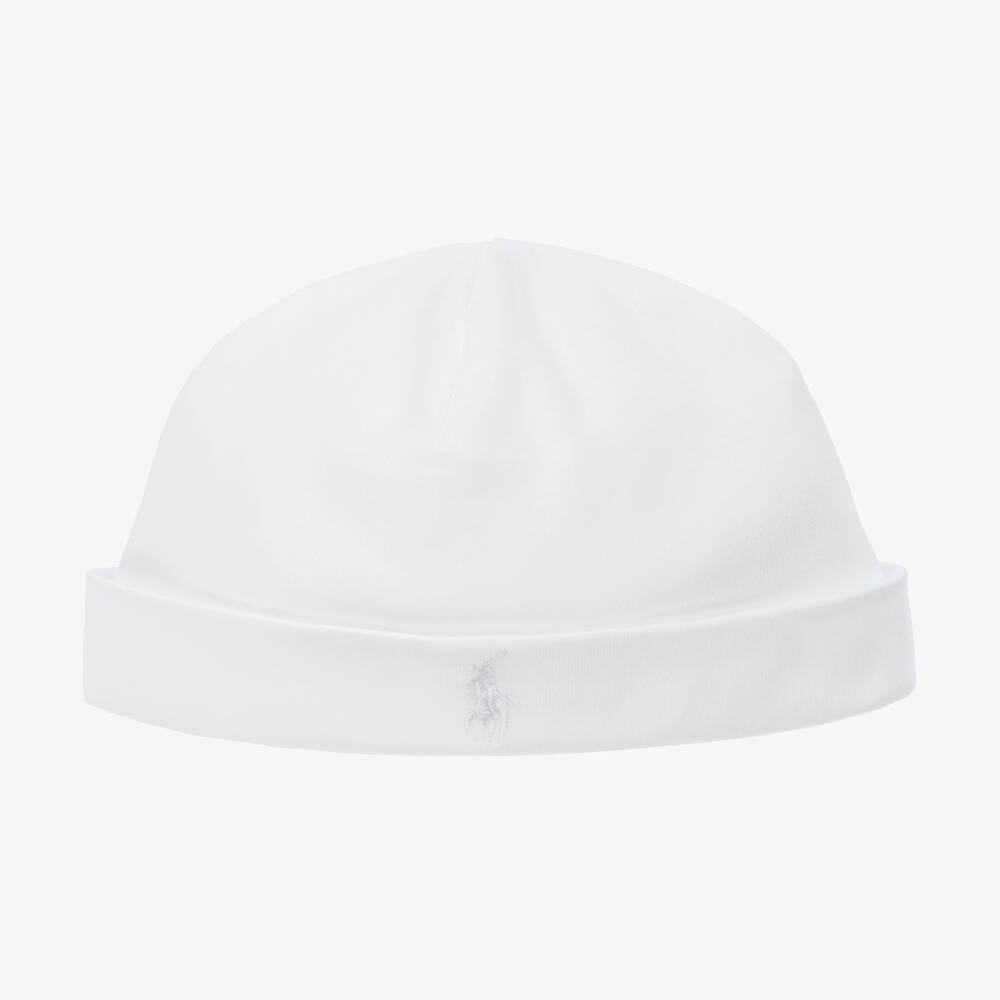 Ralph Lauren - قبعة قطن لون أبيض للأطفال | Childrensalon