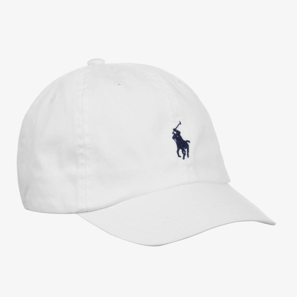 Ralph Lauren - White Cotton Pony Logo Cap | Childrensalon