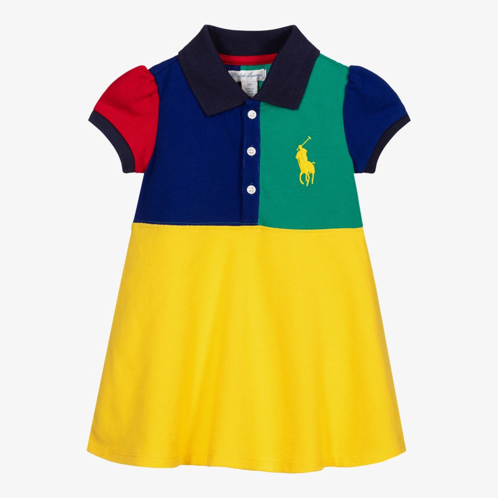 Ralph Lauren Babies' Girls Yellow Polo Shirt Dress Set