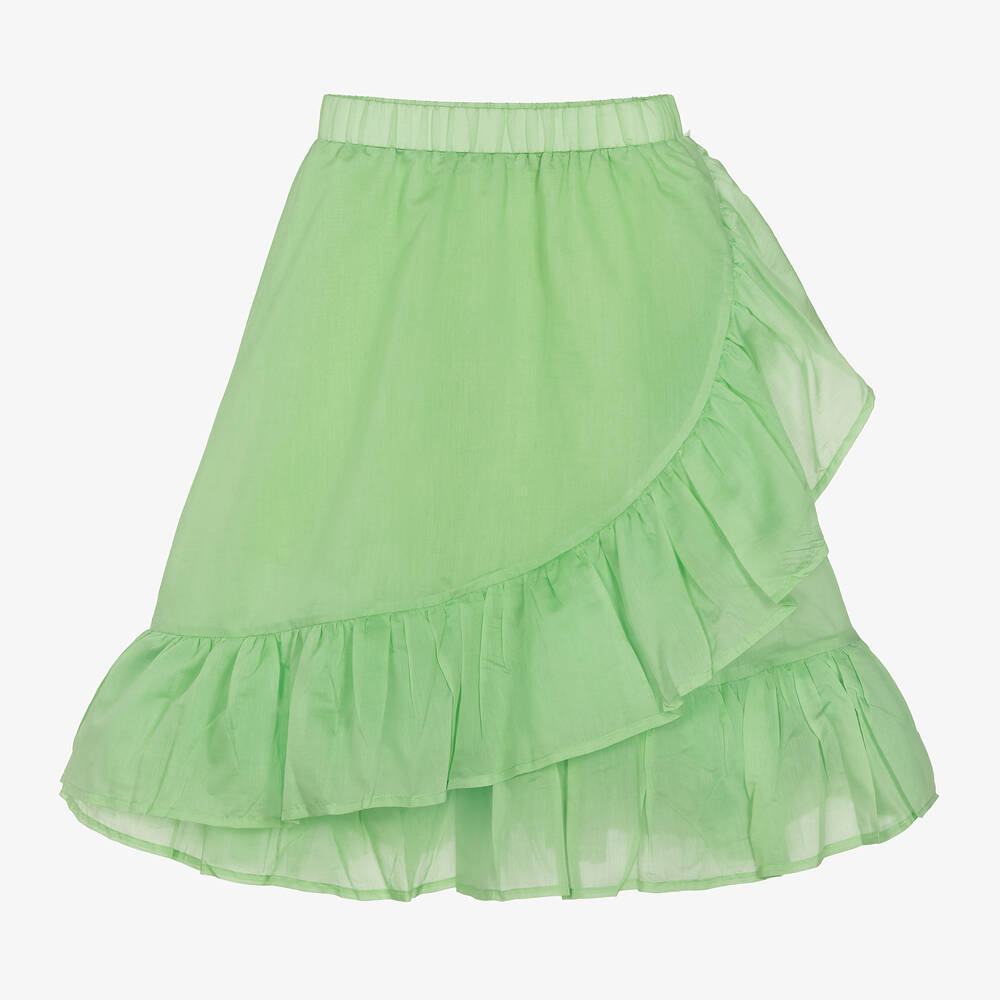RaspberryPlum - تنورة لون أخضر مزينة بكشكش | Childrensalon