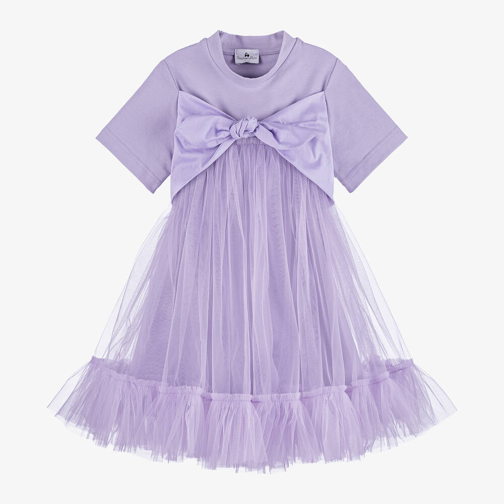 RaspberryPlum - Girls Purple Jersey & Tulle Dress | Childrensalon