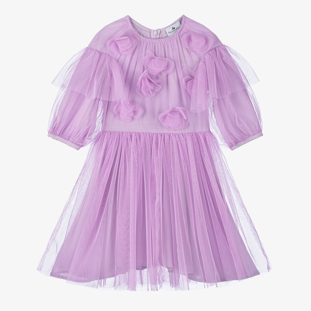 RaspberryPlum - Girls Purple Tulle Flowers Dress | Childrensalon