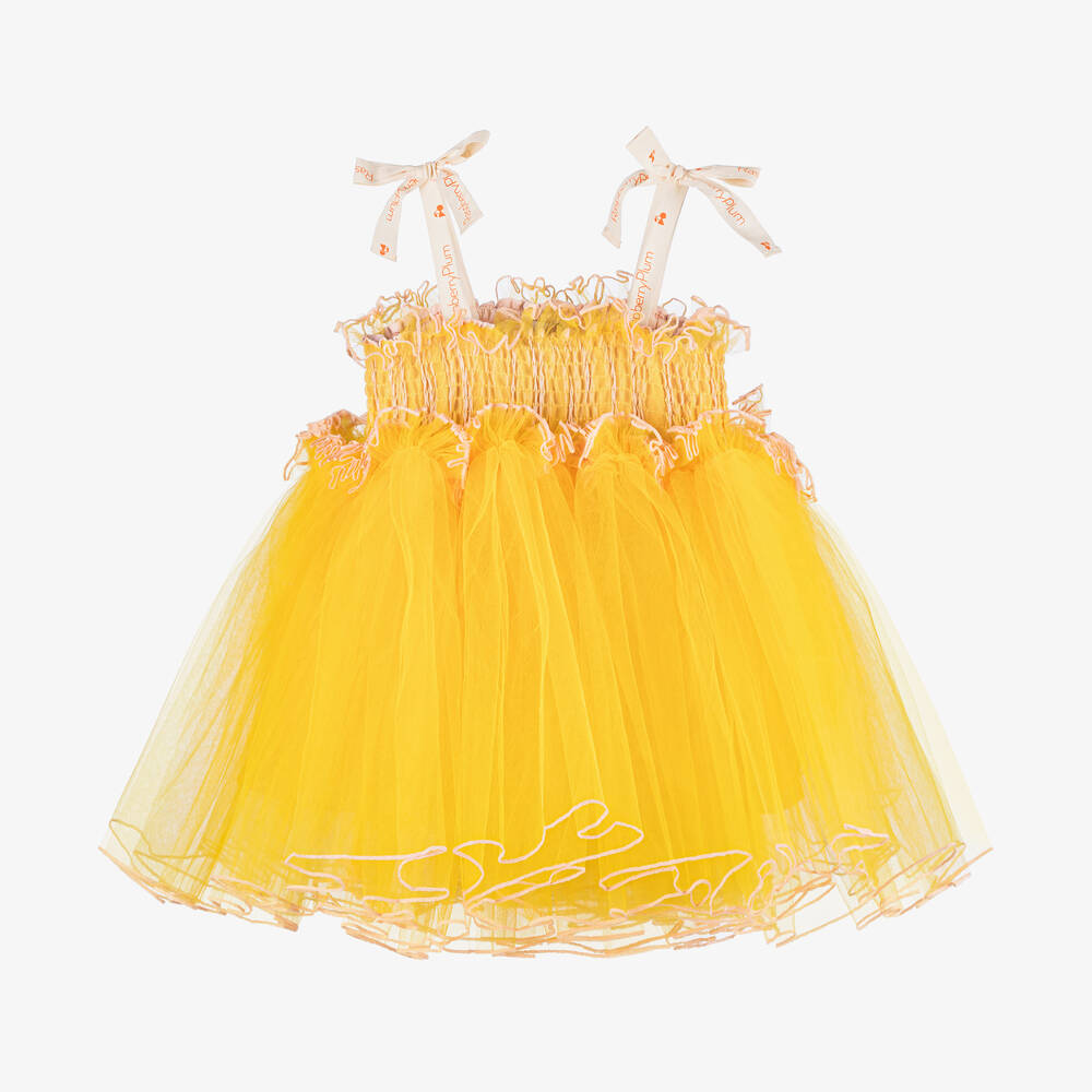 RaspberryPlum - Girls Yellow Tulle Dress | Childrensalon