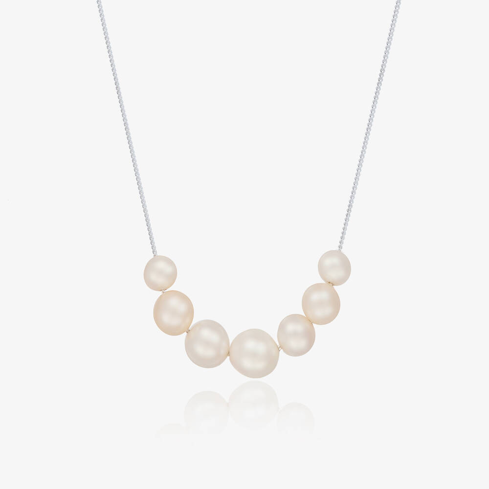 Raw Pearls - Pearl & Silver Necklace (46cm) | Childrensalon