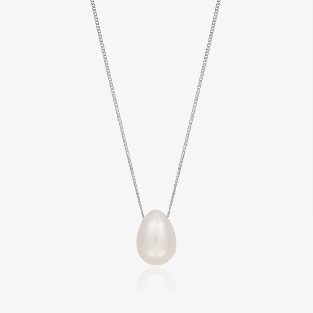 Raw Pearls - Серебряная цепочка с жемчужиной (46 см) | Childrensalon