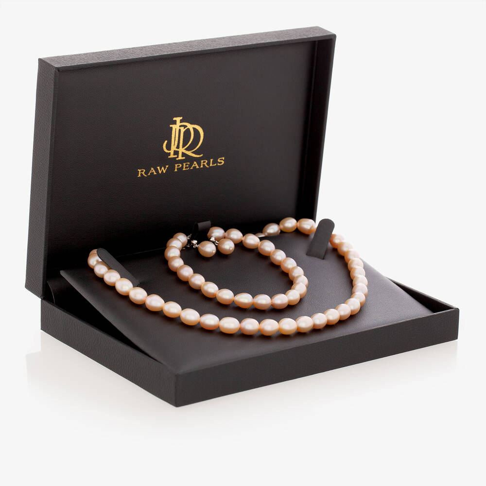 Raw Pearls - Parure de bijoux en perles roses  | Childrensalon