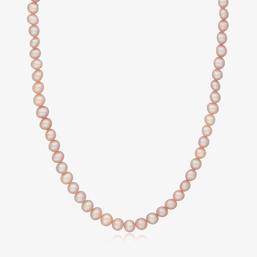 Raw Pearls-Розовое жемчужное ожерелье (36см) | Childrensalon