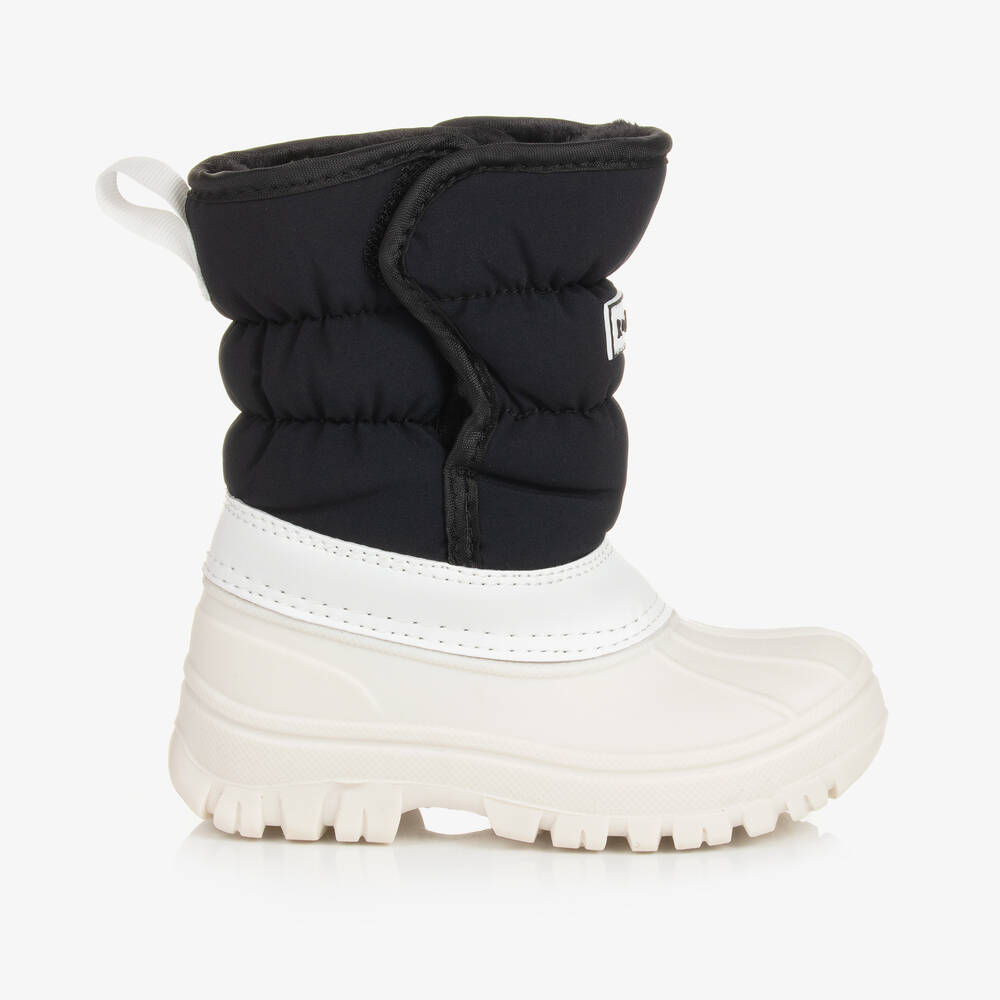 Roarsome Black & White Waterproof Snow Boots