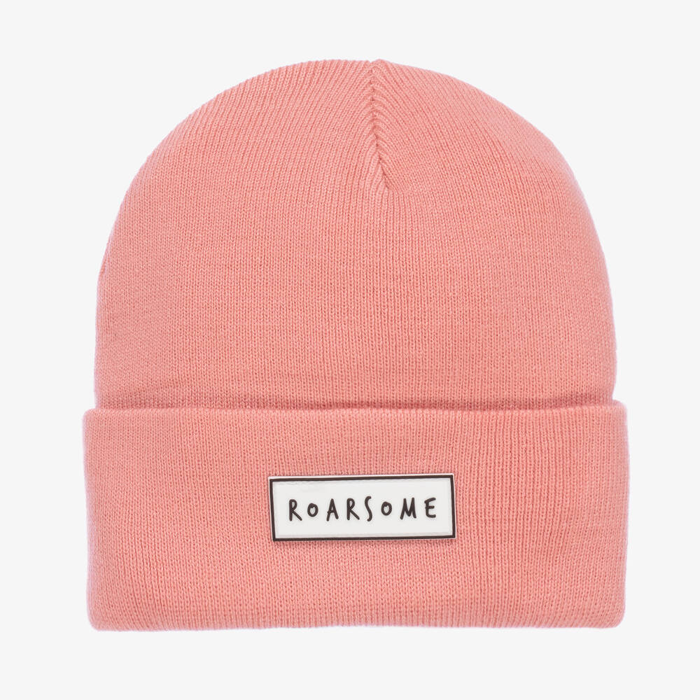 Roarsome - Dark Pink Knitted Beanie Hat | Childrensalon