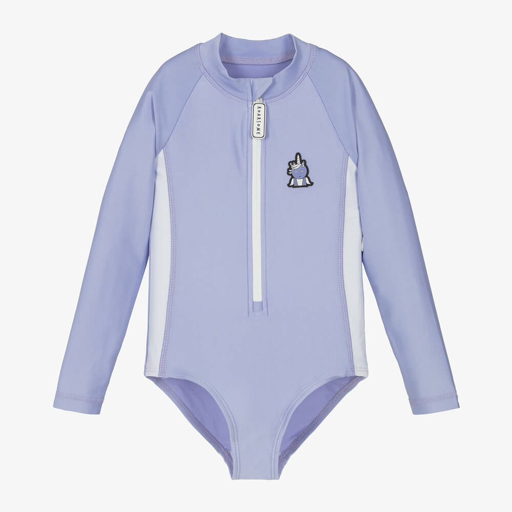 Roarsome Babies' Girls Sparkle Unicorn Swimsuit (upf50+) In Purple