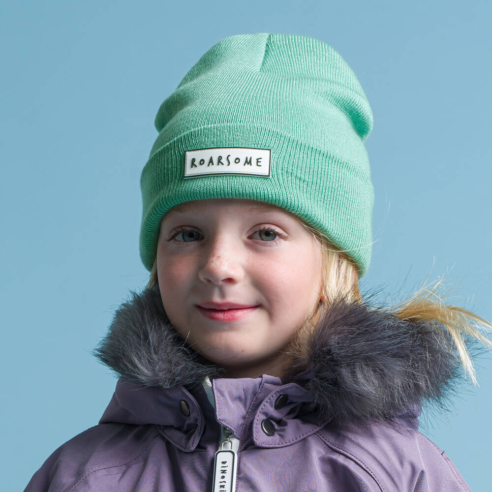 Roarsome - Green Knitted Beanie Hat | Childrensalon