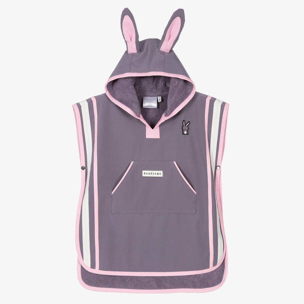 Roarsome - Grey Hop The Bunny Poncho Towel | Childrensalon