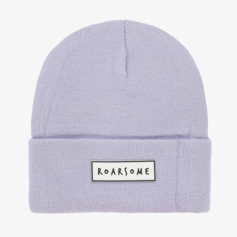 Roarsome - Purple Knitted Beanie Hat | Childrensalon