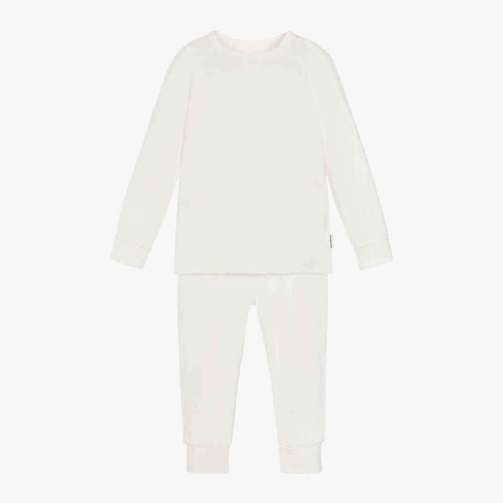 Shop Roarsome White Bamboo Jersey Base Layer Set