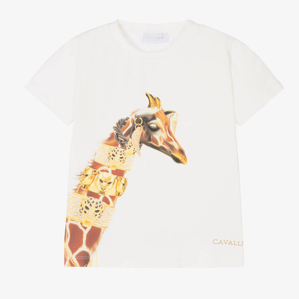 Roberto Cavalli - Camiseta con jirafa para adolescente niña | Childrensalon