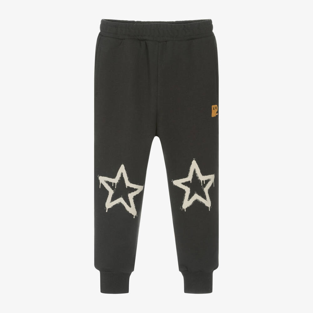 Rock Your Baby - Black Cotton Star Joggers | Childrensalon