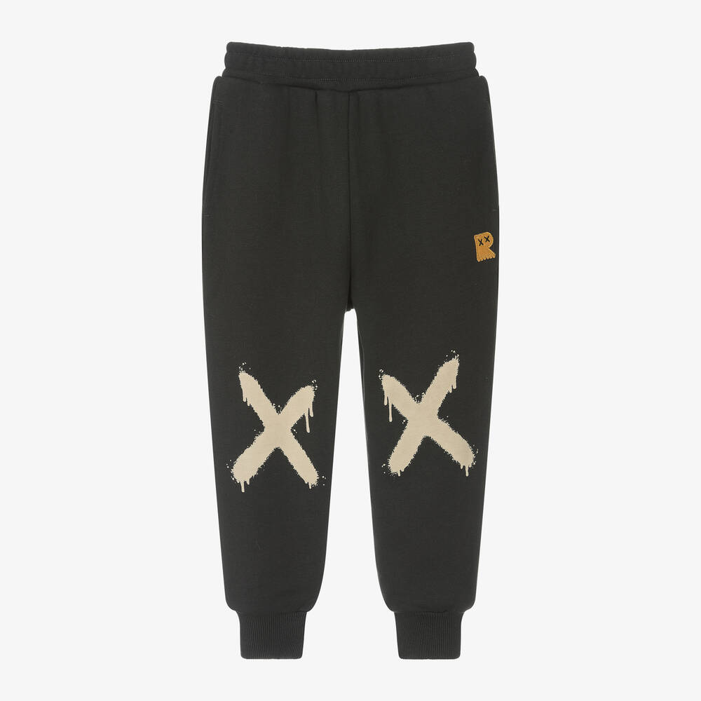 Rock Your Baby - Boys Black Cotton Graffiti Joggers | Childrensalon