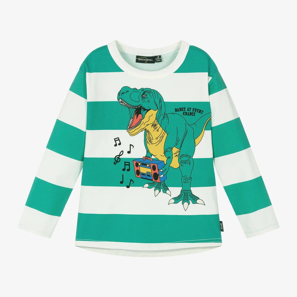 Rock Your Baby - Boys Green Cotton Dance At Every Chance Top | Childrensalon
