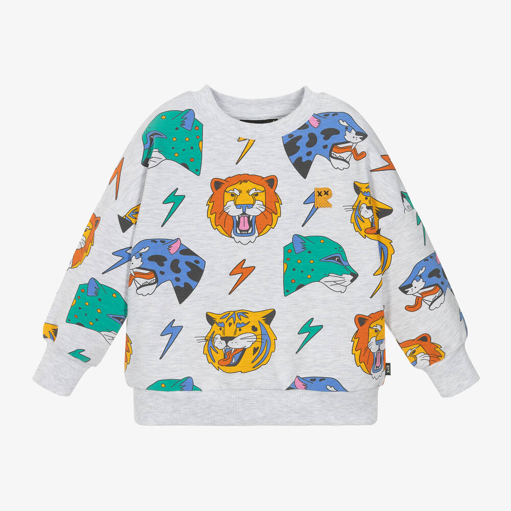Rock Your Baby - Boys Grey Cotton Electric Sweatshirt | Childrensalon