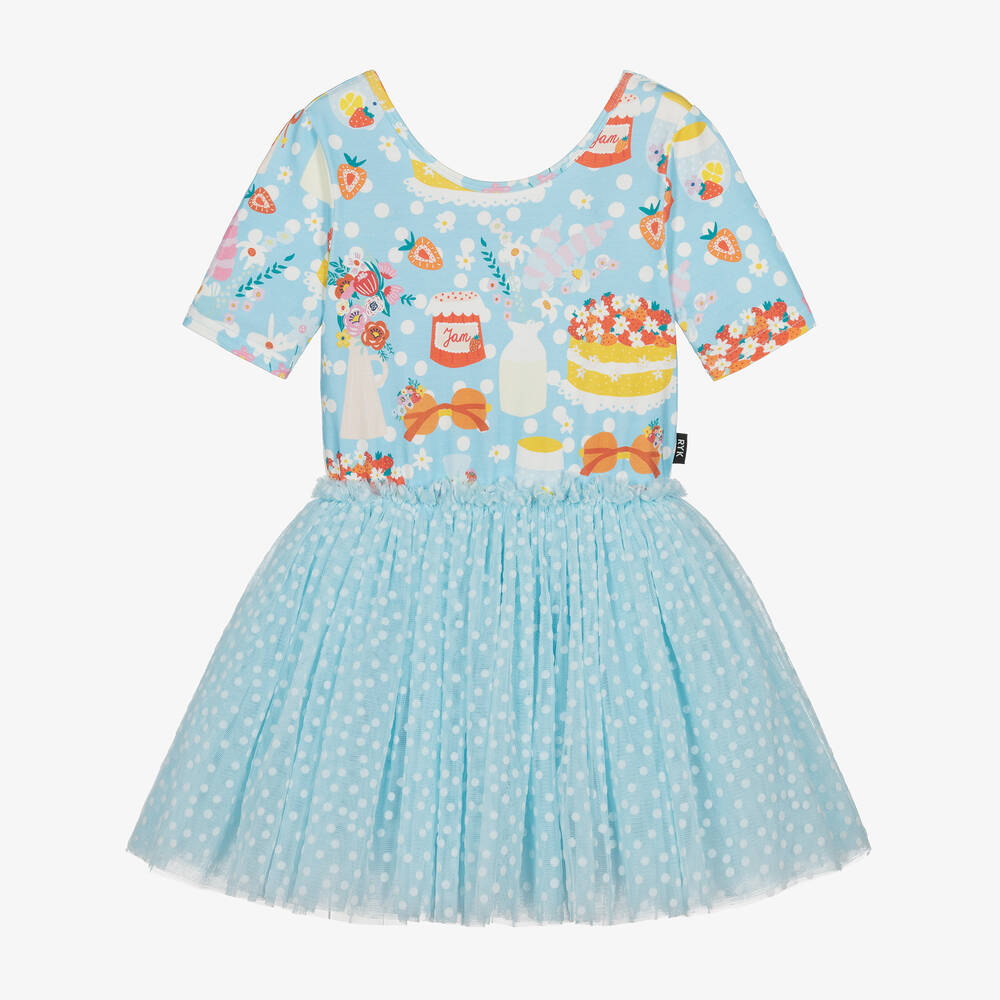 Rock Your Baby - Girls Blue Cotton Tutu Dress | Childrensalon