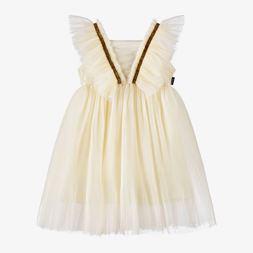 Rock Your Baby - Girls Ivory Ruffle Tulle Dress | Childrensalon